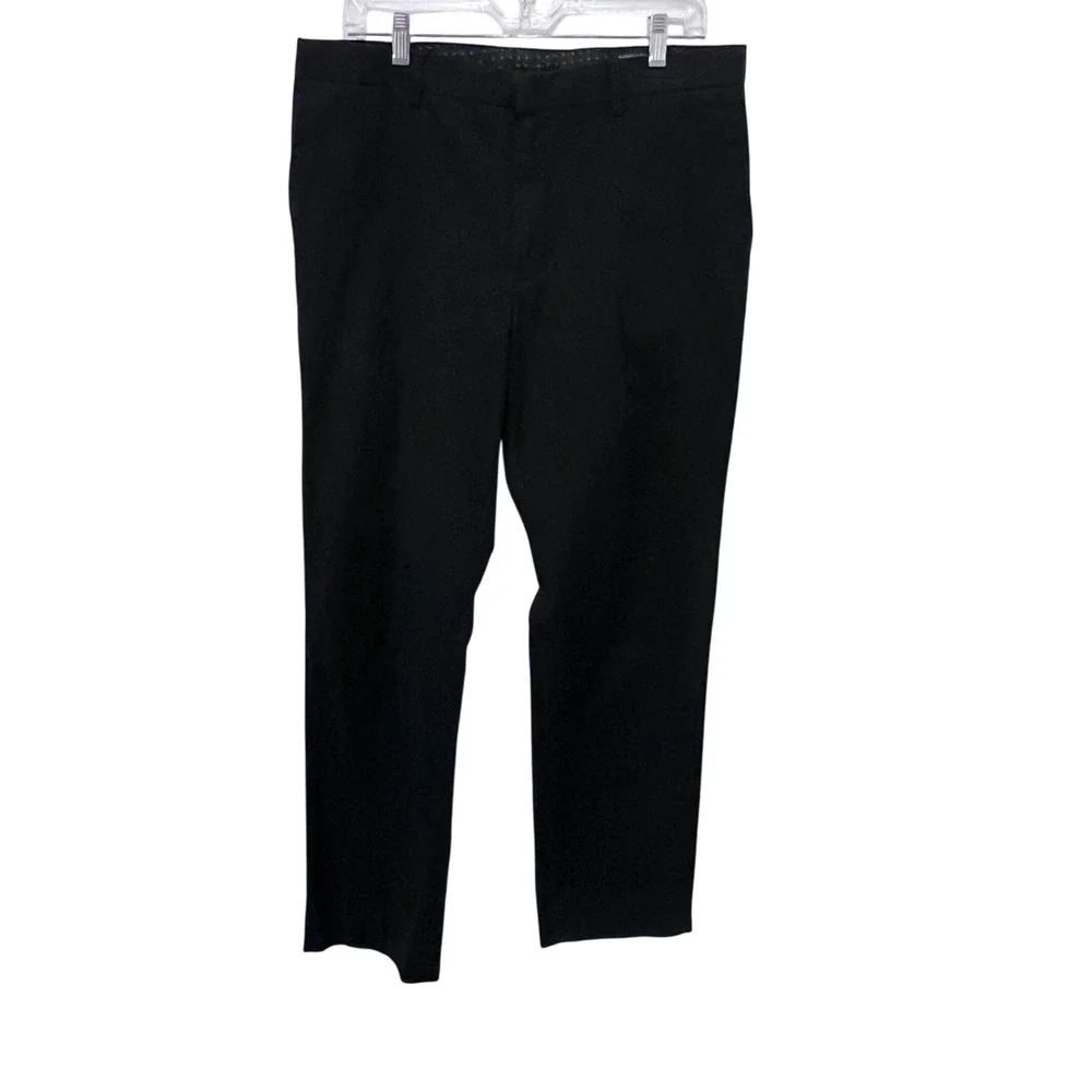 Banana Republic Slim Fit Black Dress Pants Size 34x34 (READ) Flat Front Stretch